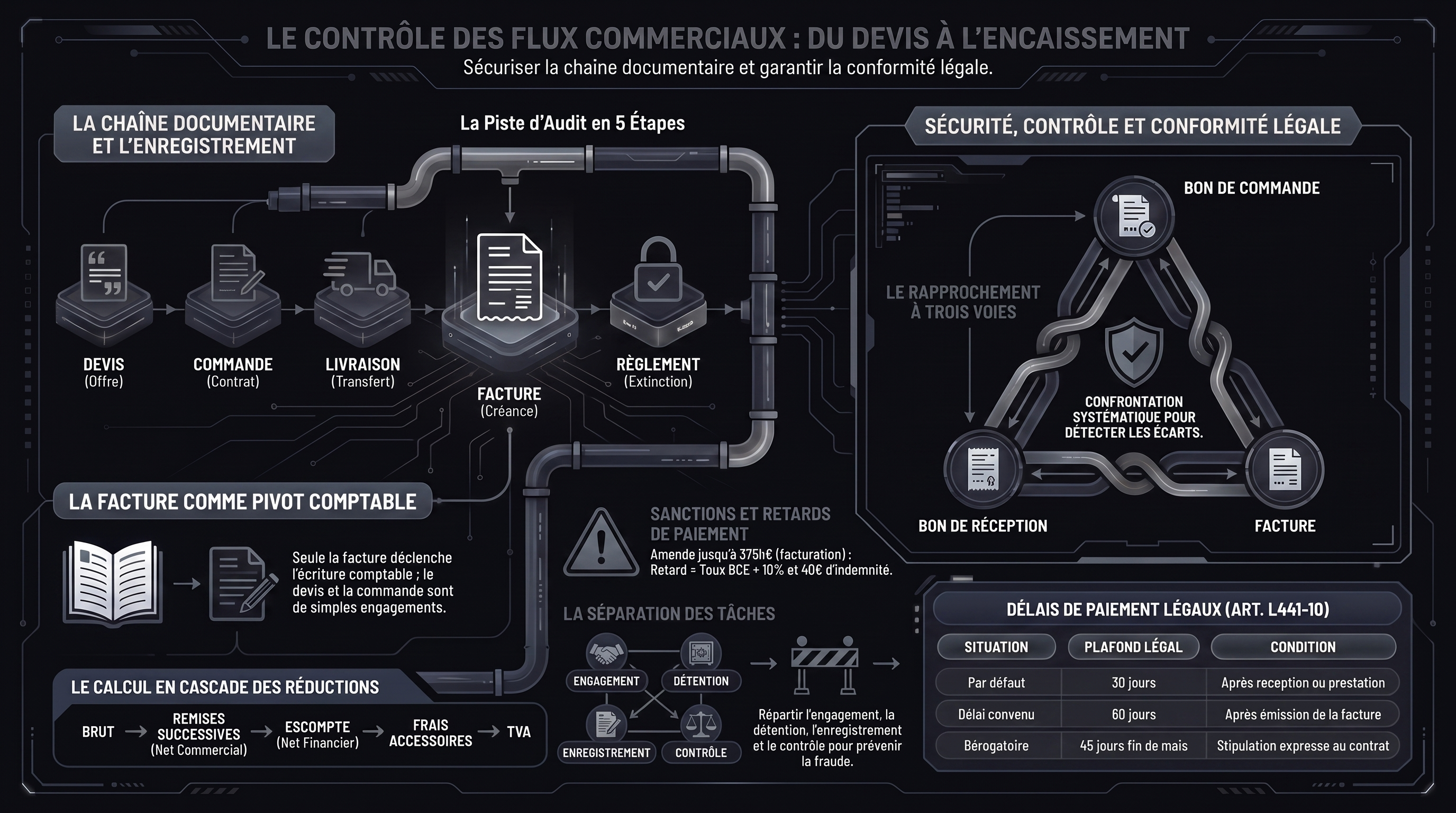 Le contrôle des documents commerciaux  du devis à l'encaissement