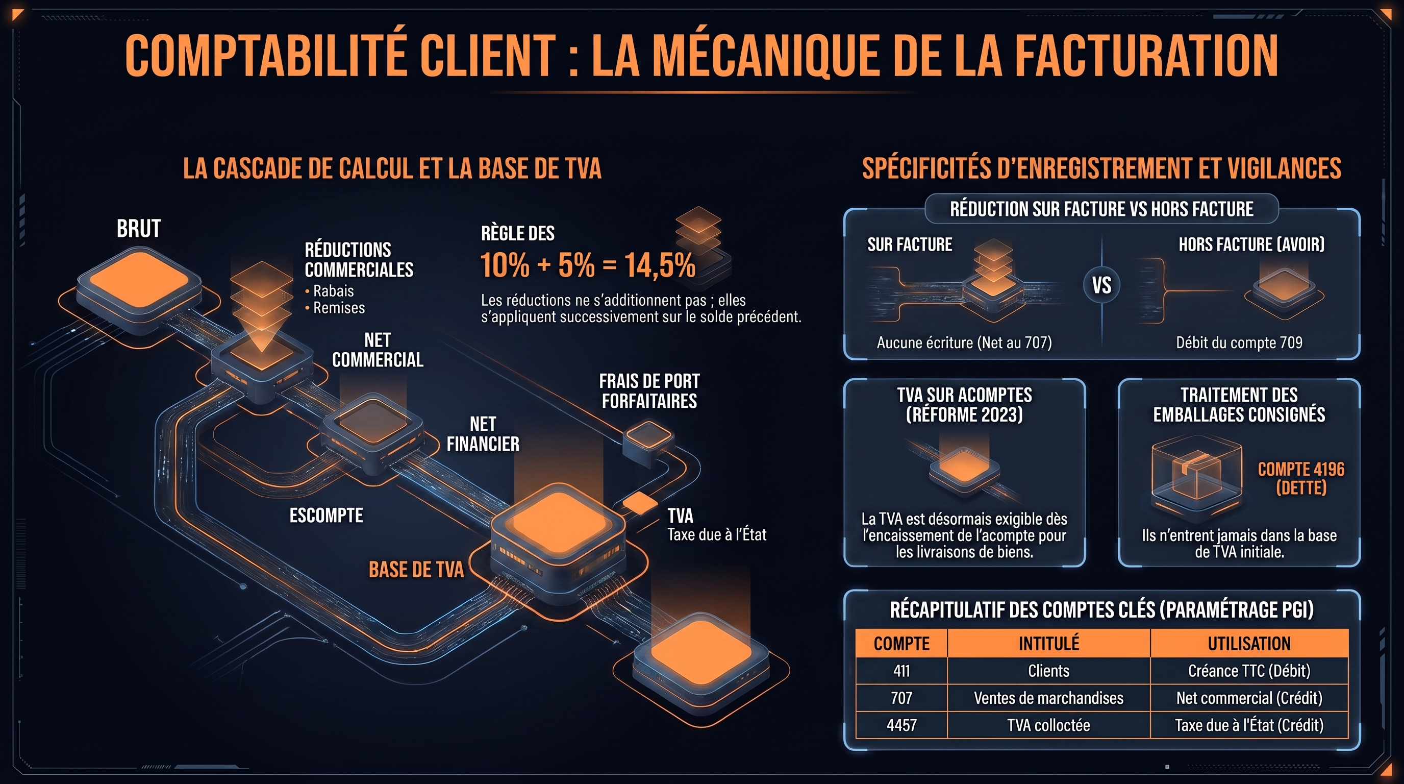 L'enregistrement des opérations clients  ventes, réductions, avoirs
