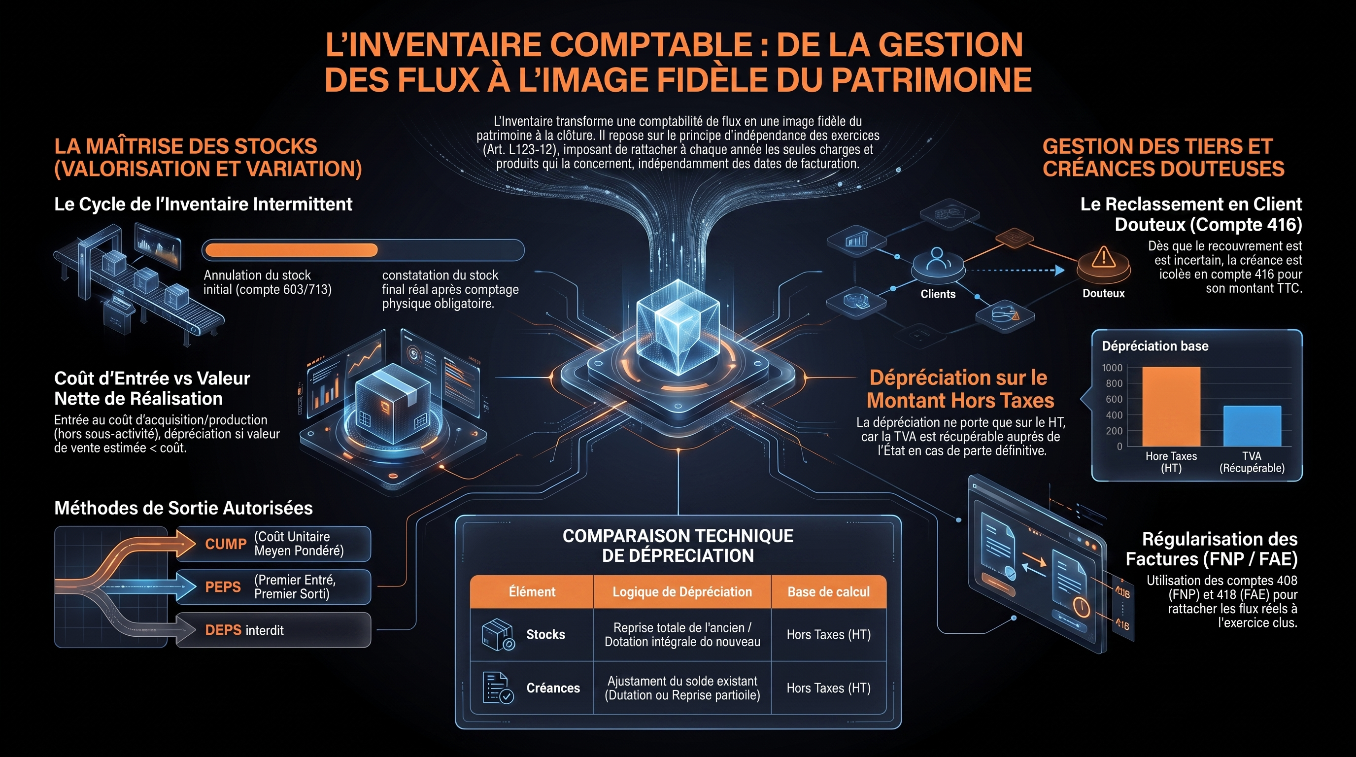 Les travaux d'inventaire  clients, fournisseurs et stocks