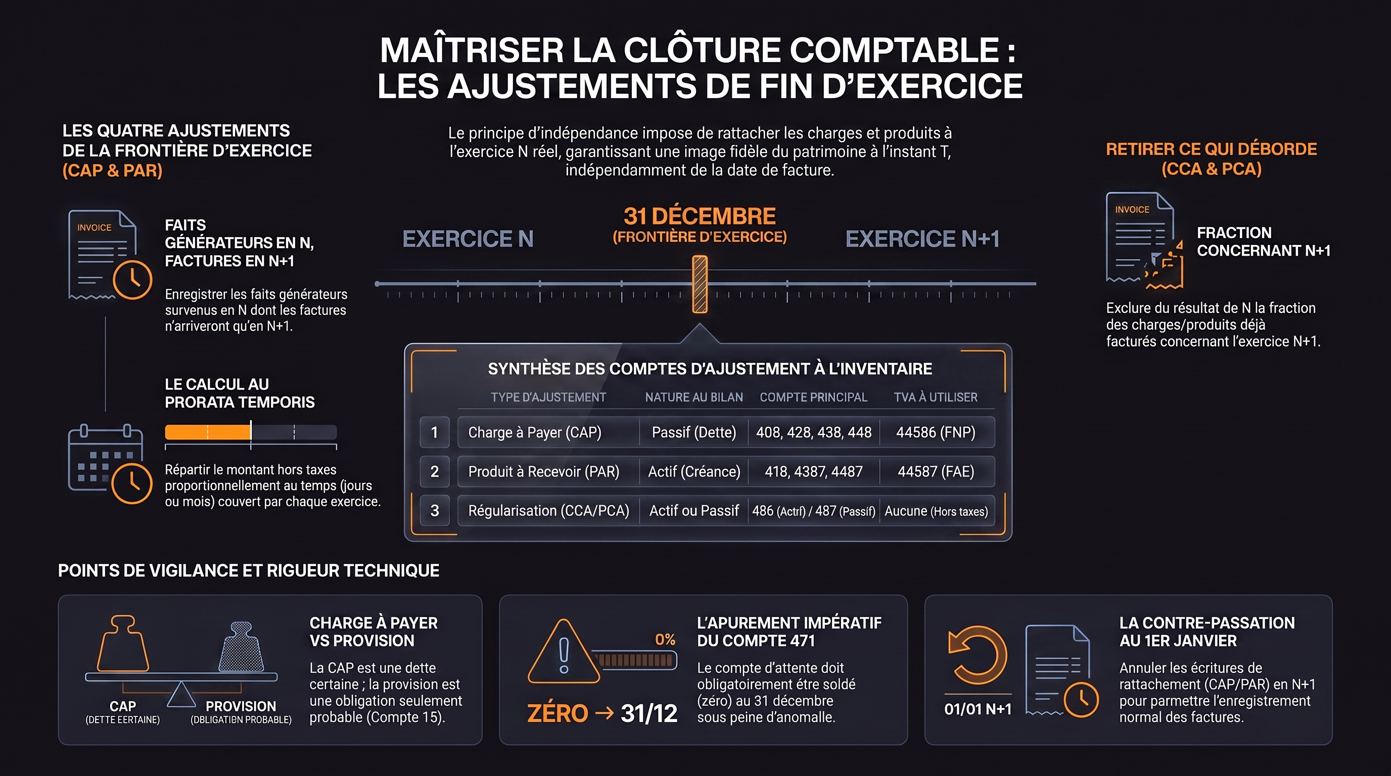 Les ajustements de charges et de produits, les comptes d'attente