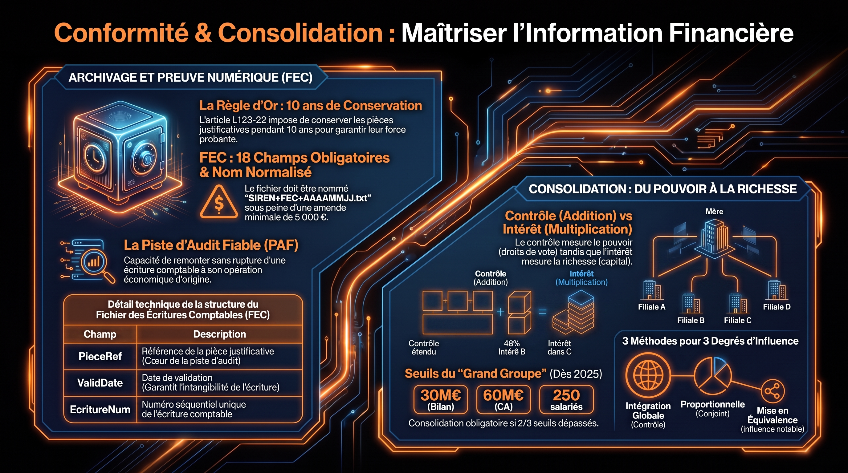 Archivage, contrôle externe et information de consolidation