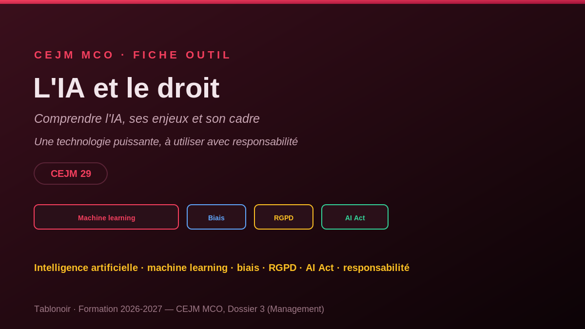 Infographie CEJM 2.13 — L'intelligence artificielle et le droit