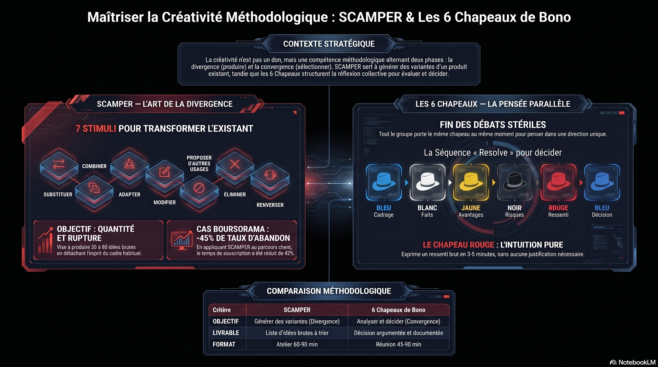 SCAMPER et les 6 Chapeaux de Bono