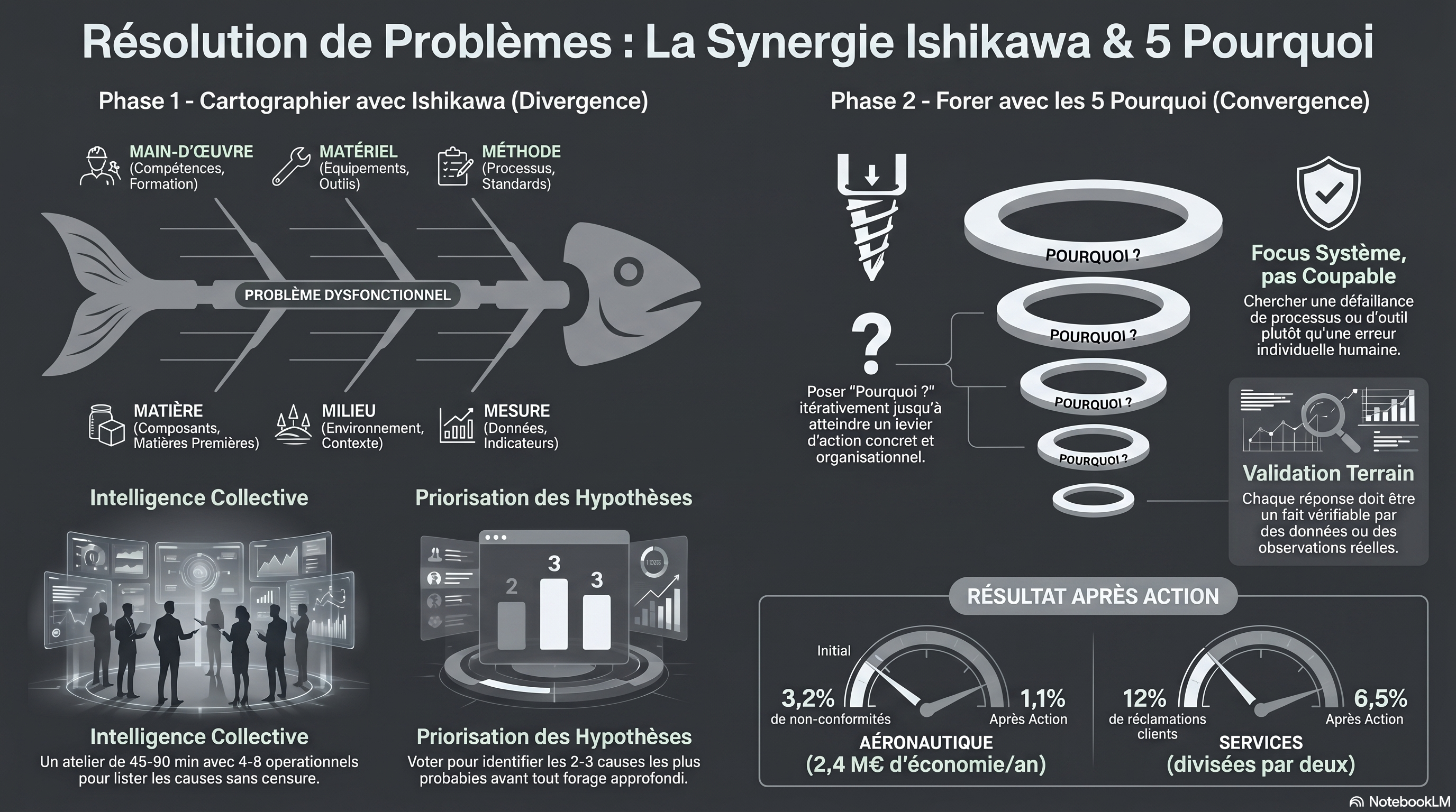 Le diagramme d'Ishikawa (5M) et les 5 Pourquoi