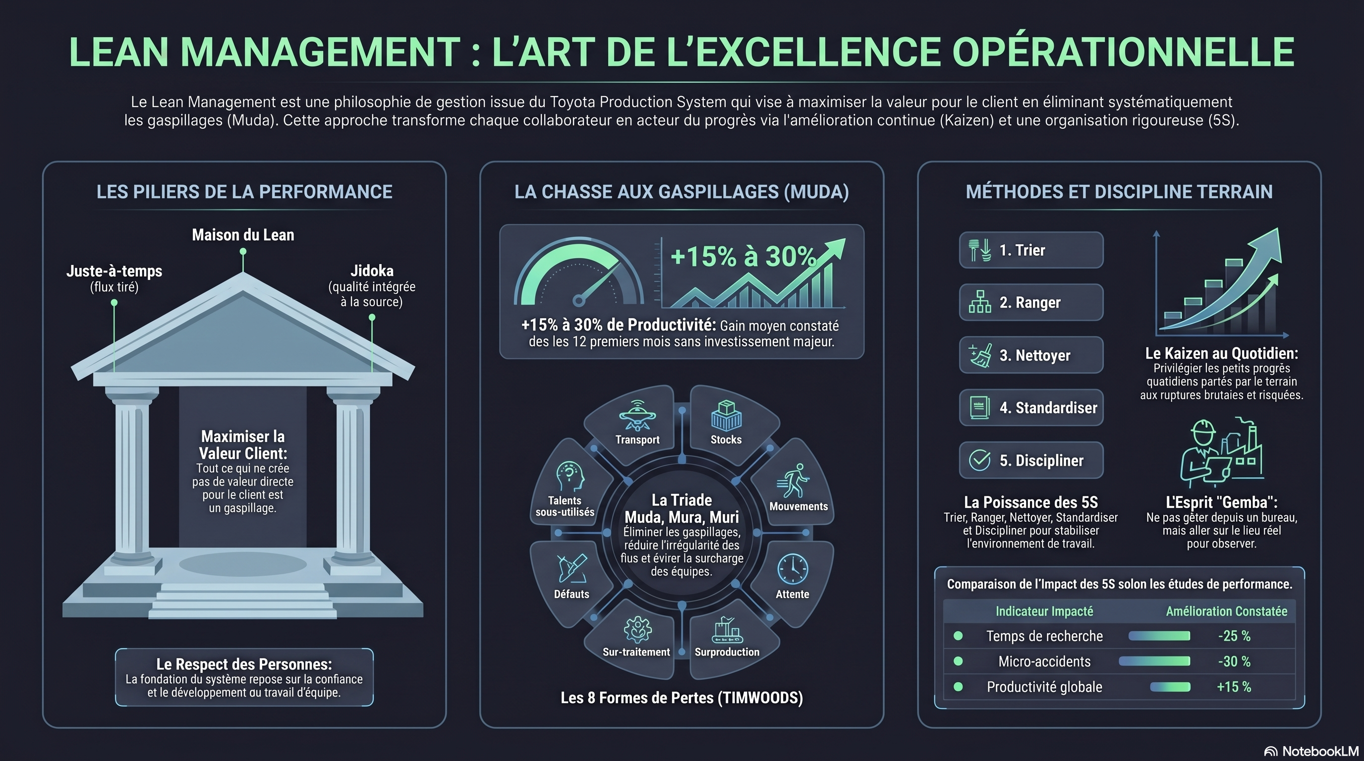 Le Lean Management (Kaizen, 5S, Muda)