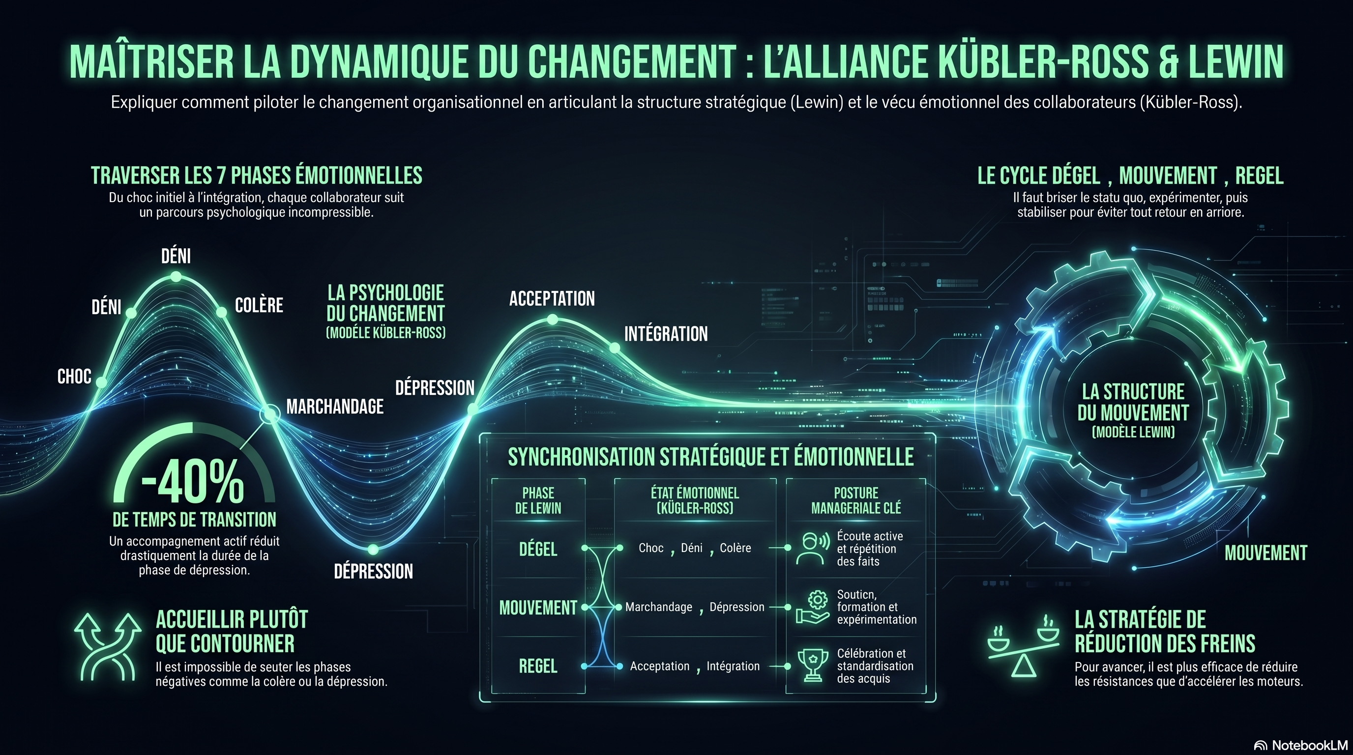 Kübler-Ross et Lewin — La courbe du changement