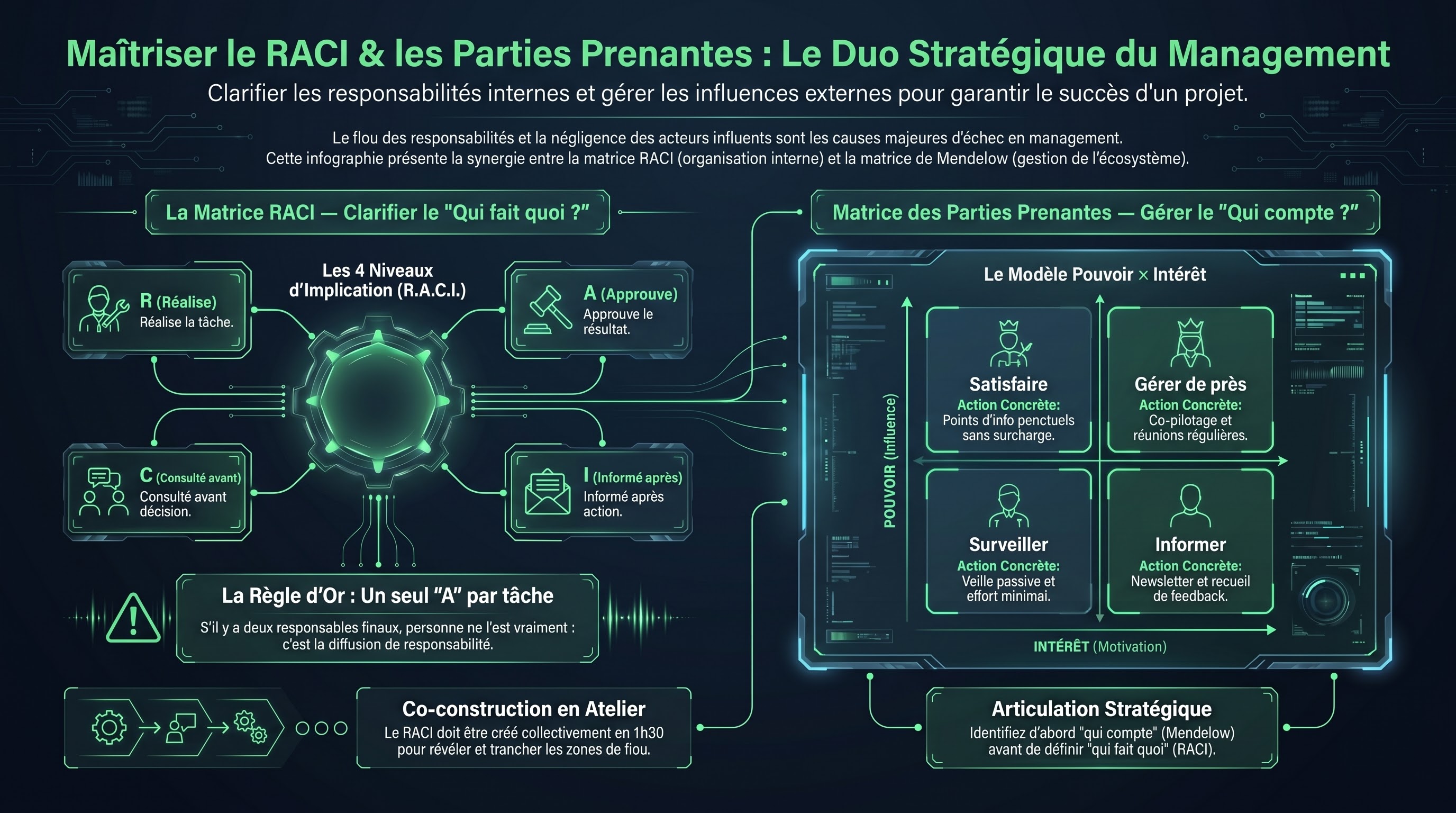 Matrice RACI et matrice parties prenantes