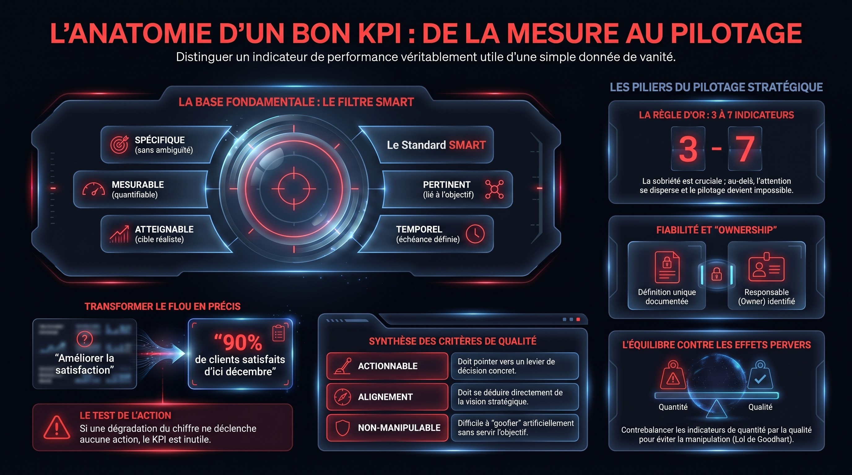 Infographie PER 1.02 — Caractéristiques d'un bon KPI