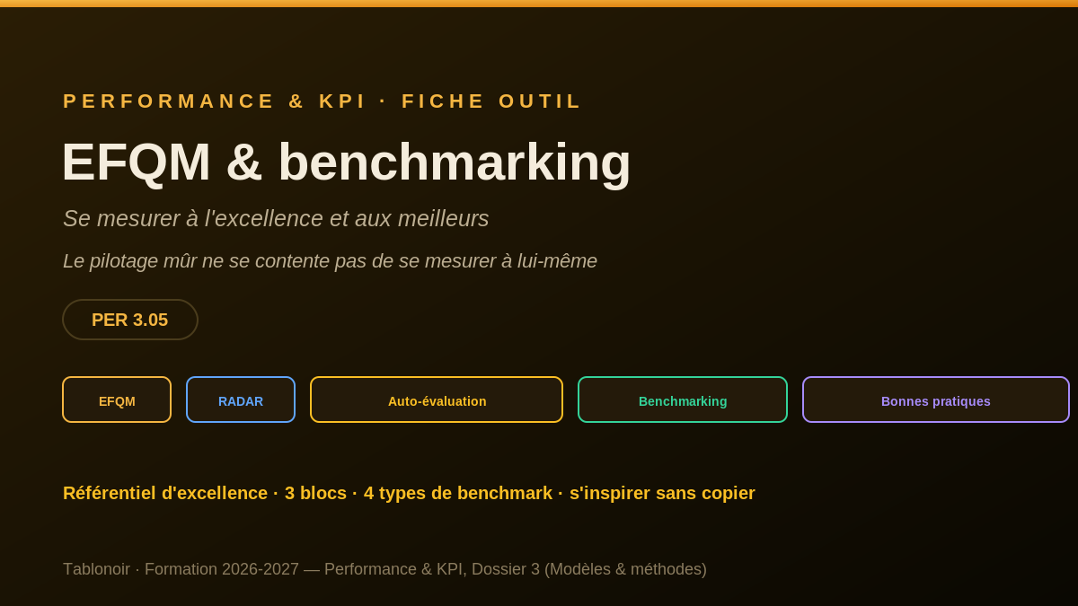 Le modèle EFQM et le benchmarking