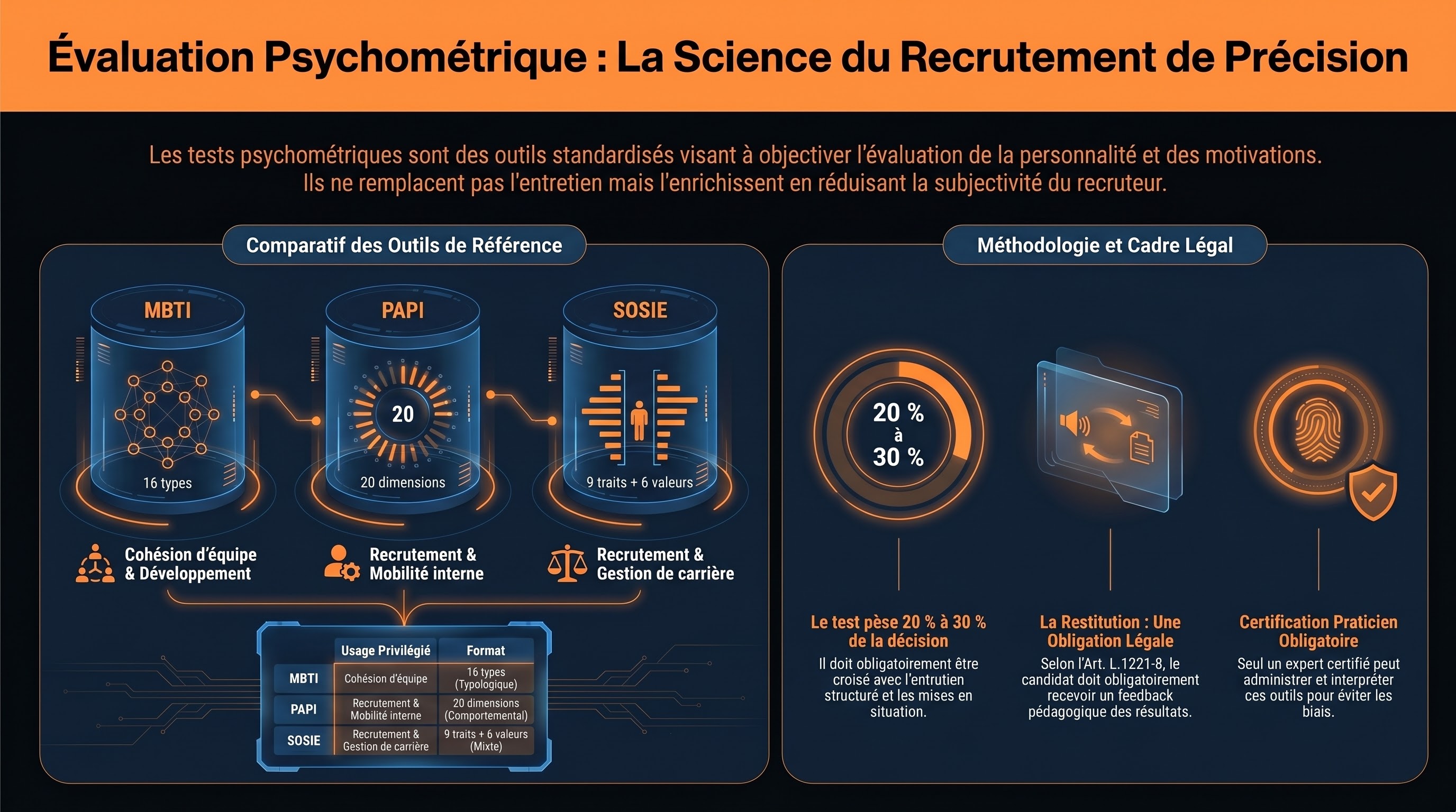 Les tests psychométriques (MBTI, PAPI, SOSIE)