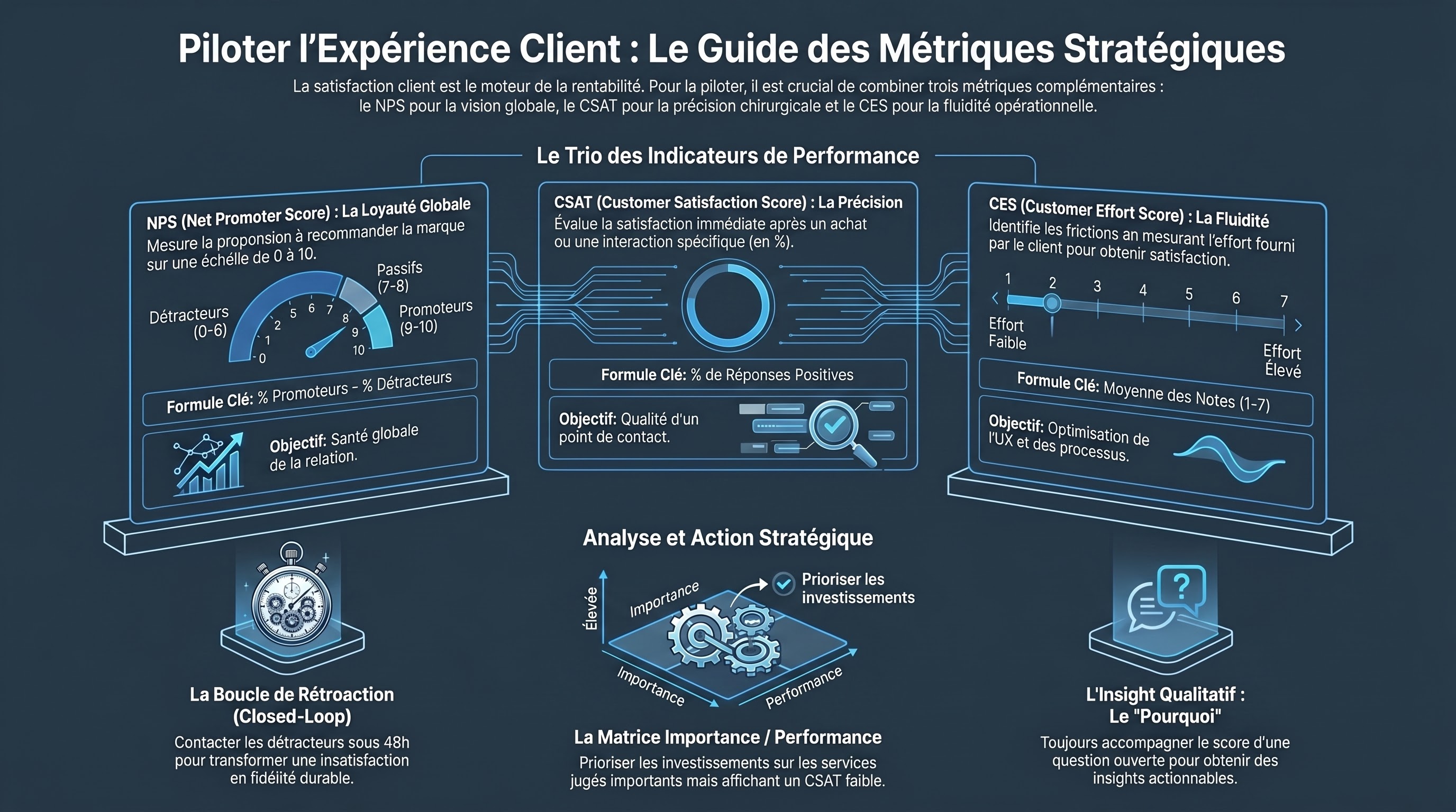 Les métriques de satisfaction (NPS, CSAT, CES)