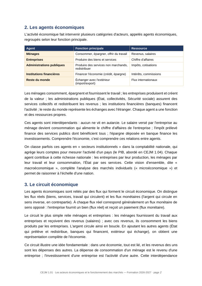 Une page du cours