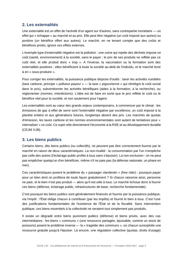 Une page du cours CEJM 1.02