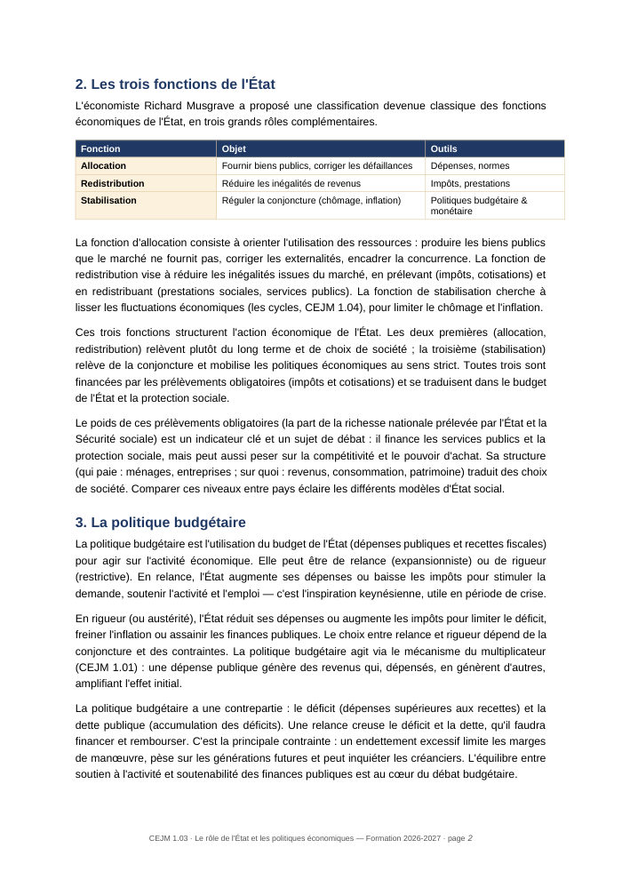 Une page du cours