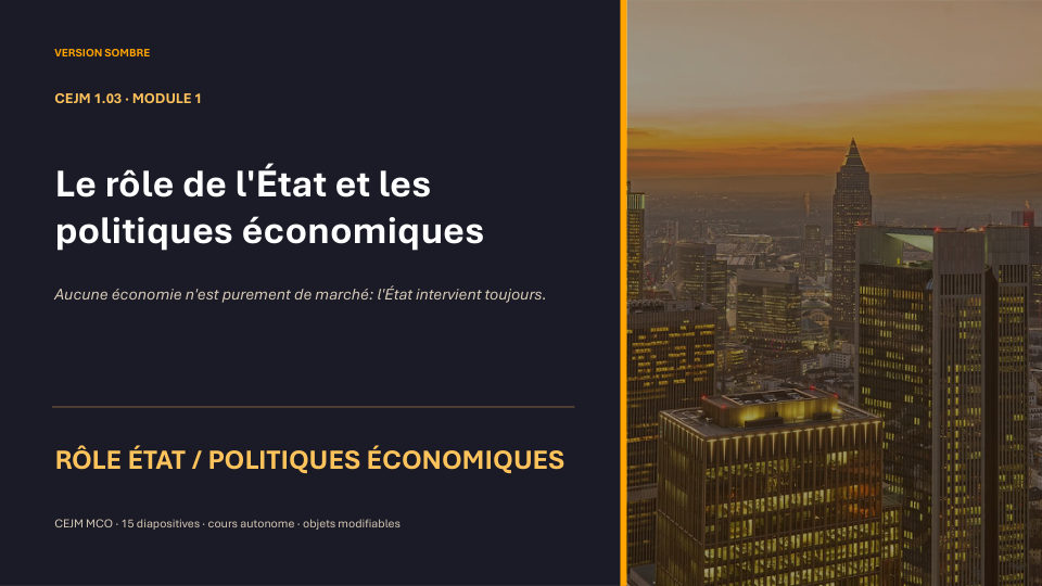 Première diapositive de la fiche CEJM 1.03