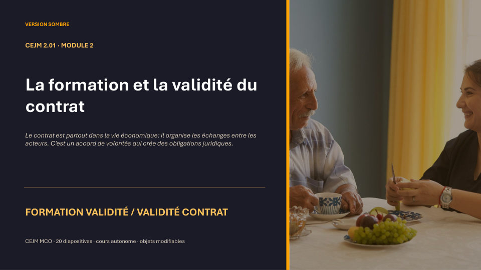 Première diapositive de la fiche CEJM 2.01
