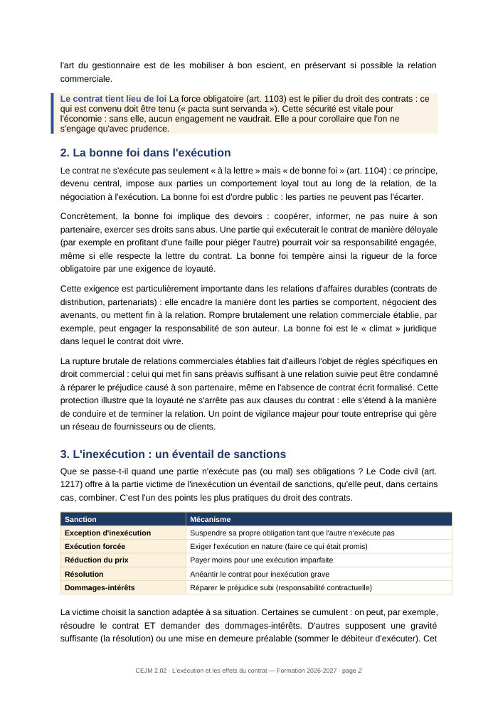 Une page du cours CEJM 2.02
