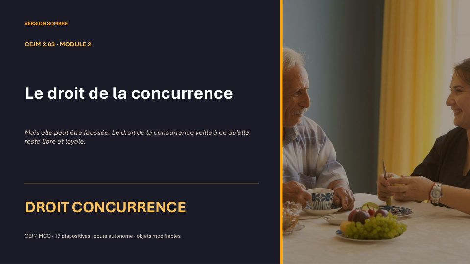 Première diapositive de la fiche CEJM 2.03