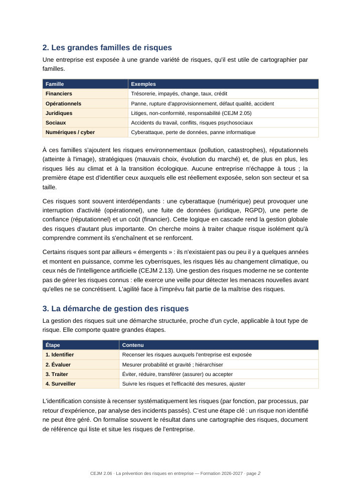 Une page du cours