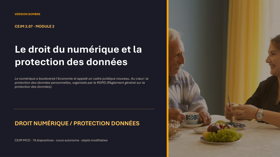 Première diapositive de la fiche CEJM 2.07