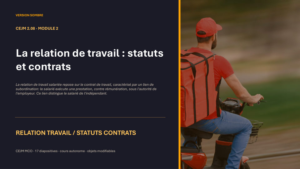 Première diapositive de la fiche CEJM 2.08