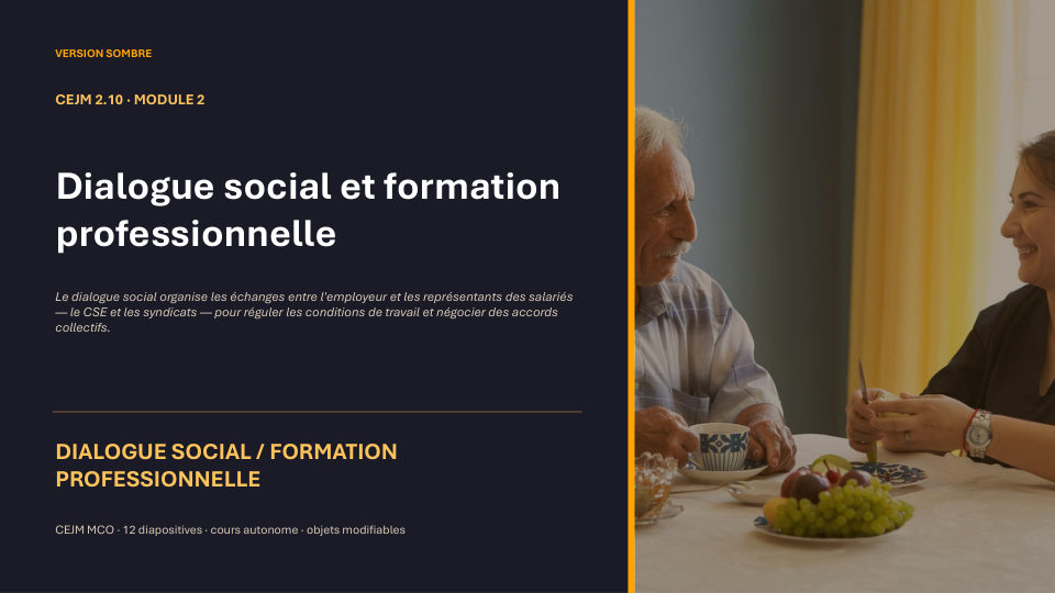 Première diapositive de la fiche CEJM 2.10