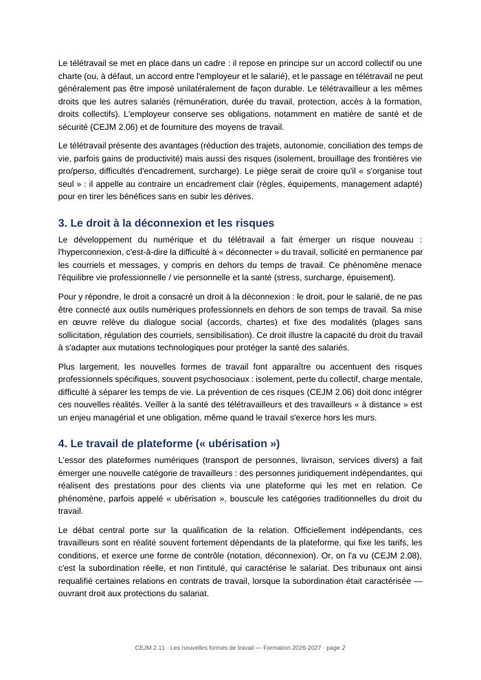 Une page du cours