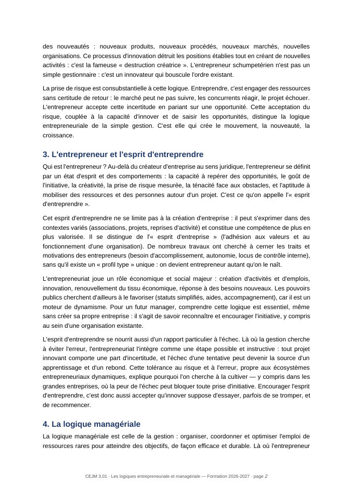Une page du cours CEJM 3.01