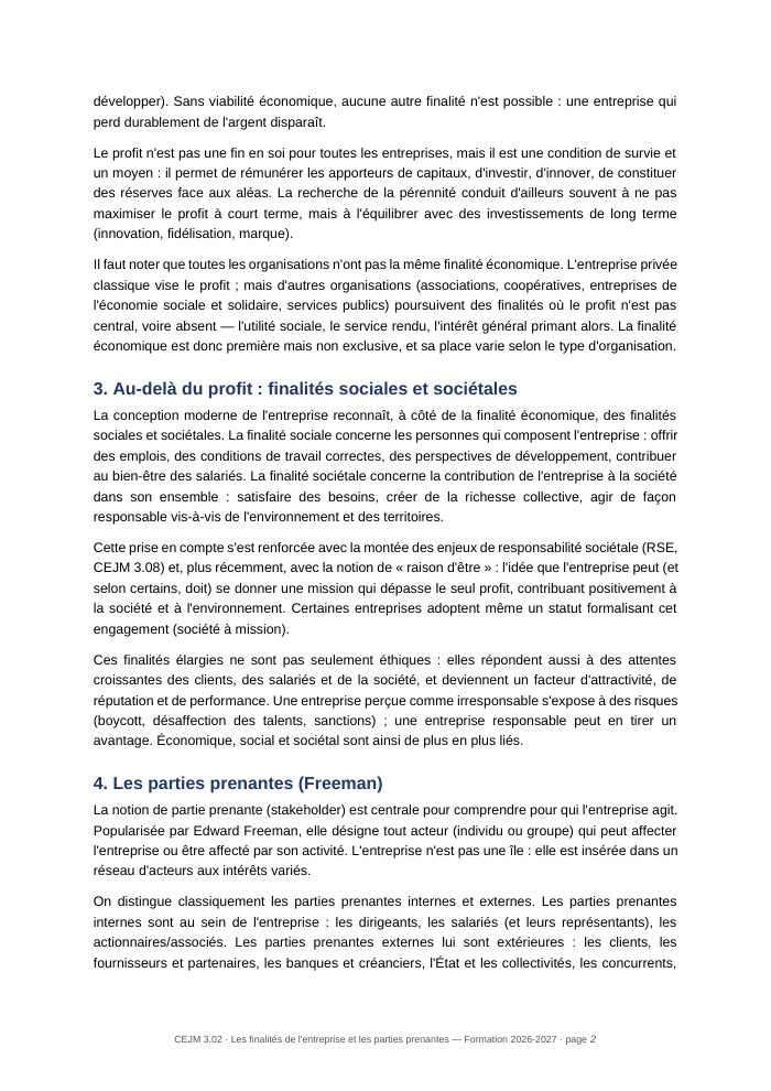 Une page du cours