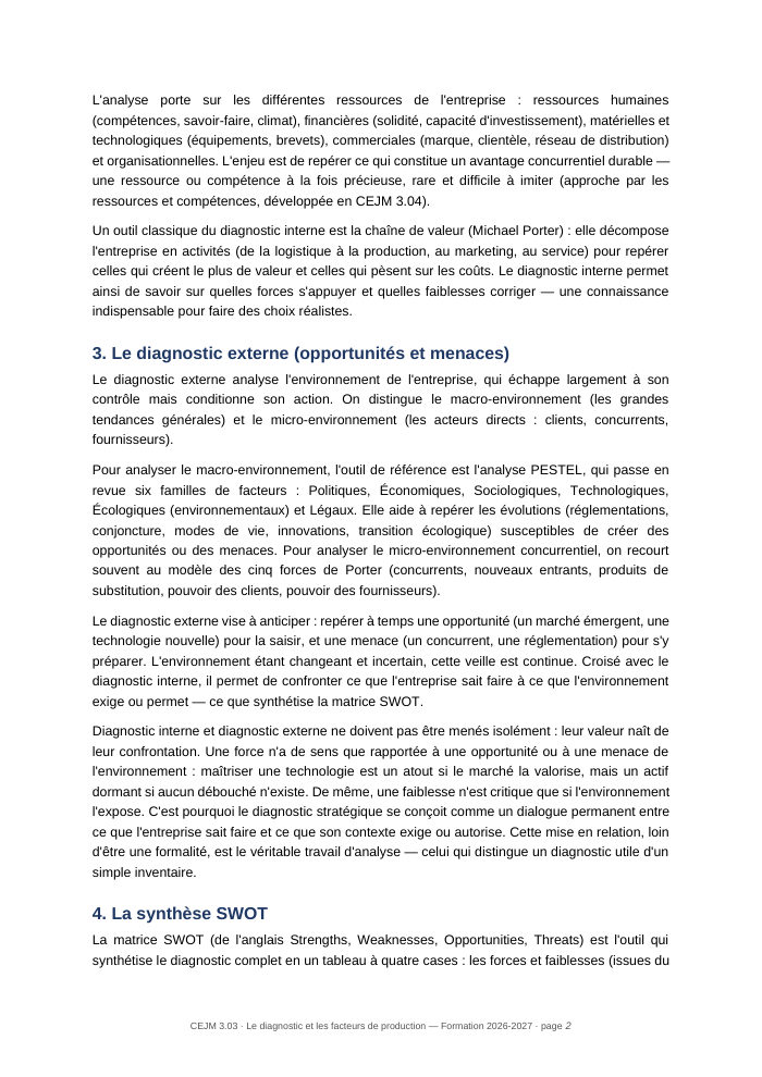 Une page du cours