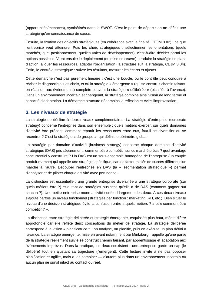 Une page du cours CEJM 3.06