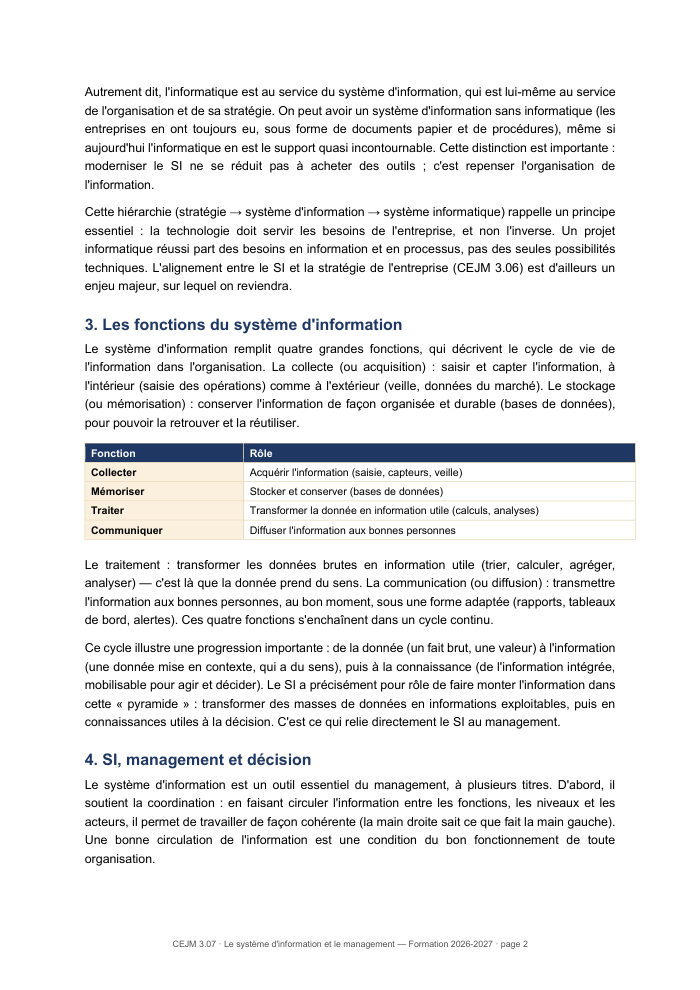 Une page du cours