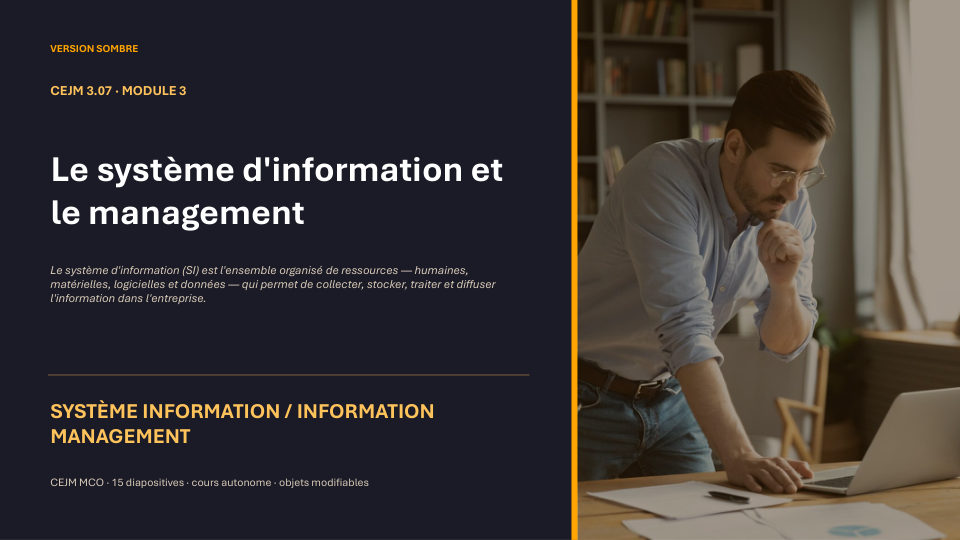 Première diapositive de la fiche CEJM 3.07