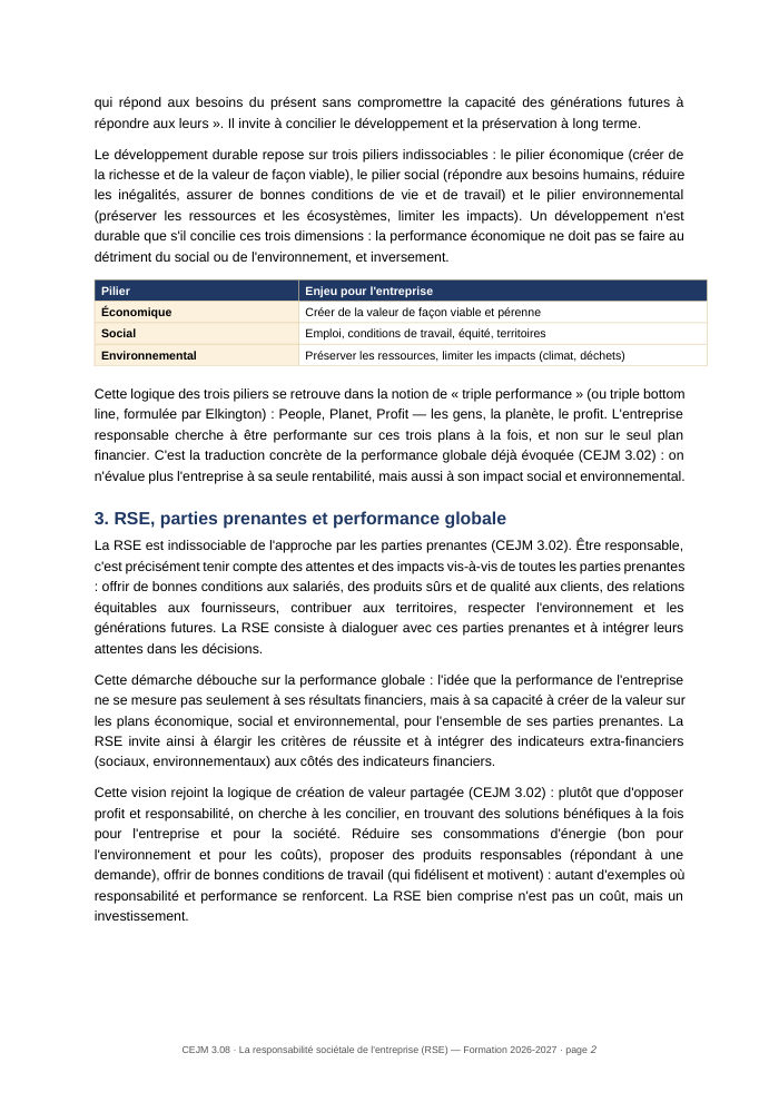 Une page du cours CEJM 3.08