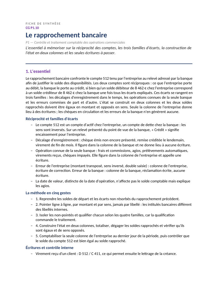 Première page de la synthèse