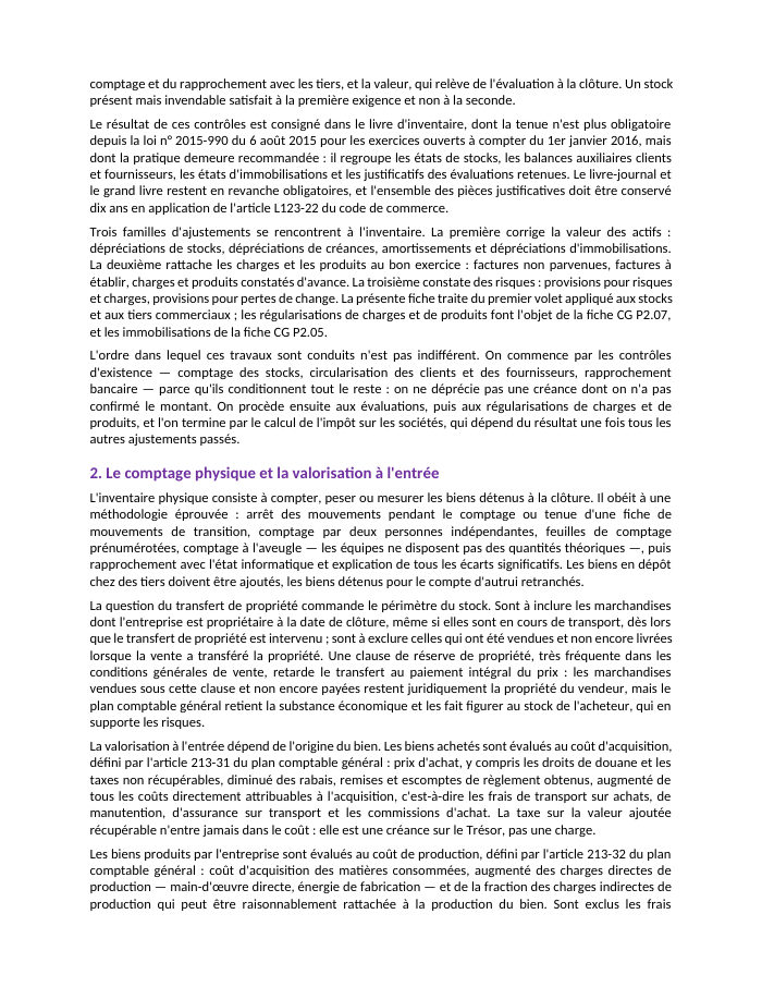 Une page du cours CG P2.04