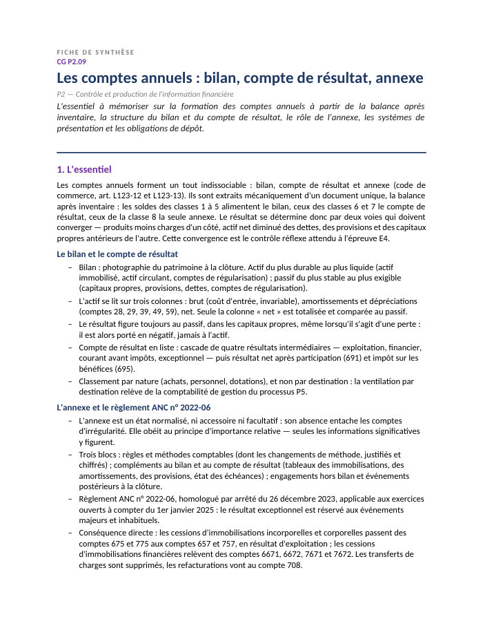 Première page de la synthèse