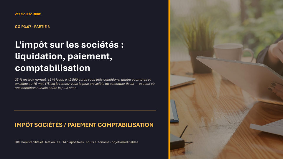 Première diapositive de la fiche CG P3.07