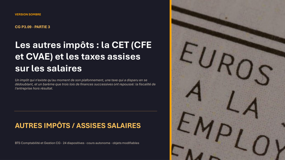 Première diapositive de la fiche CG P3.09