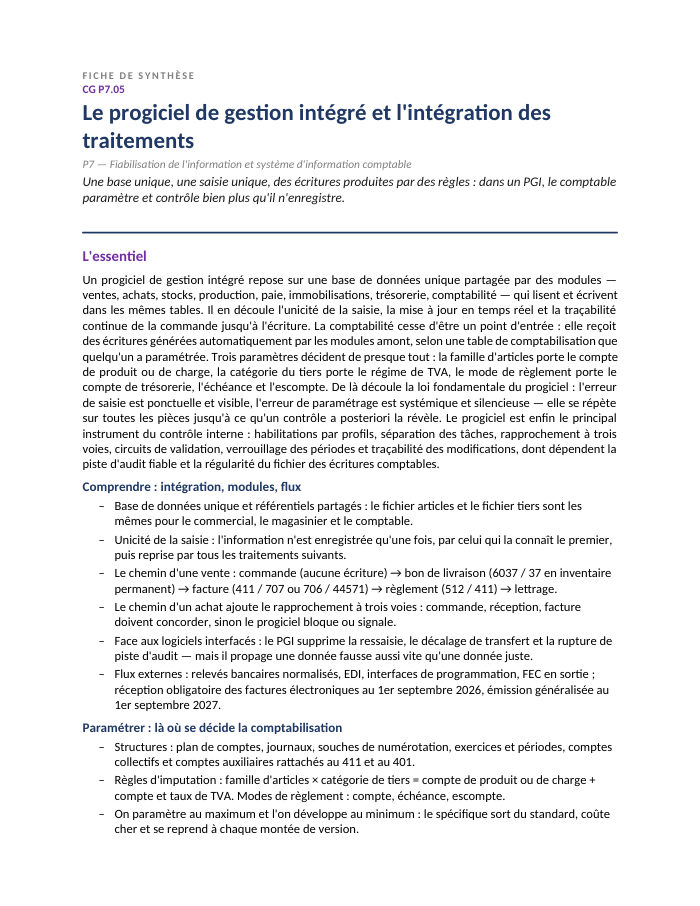 Première page de la synthèse