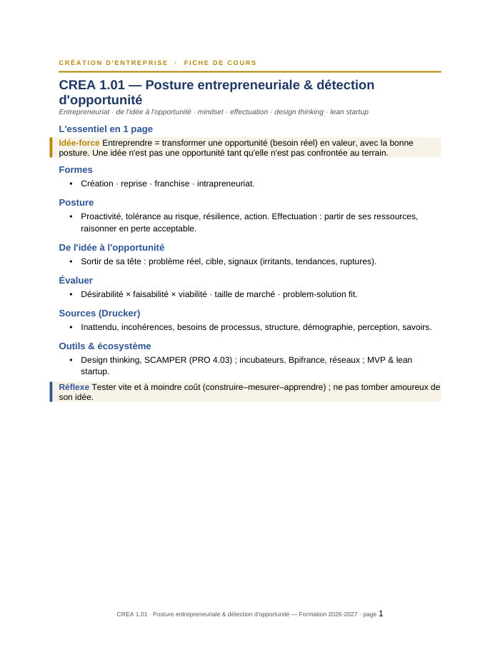 Première page de la synthèse