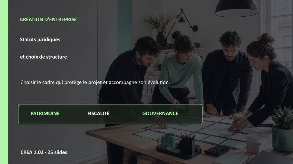 Première diapositive de la fiche CREA 1.02