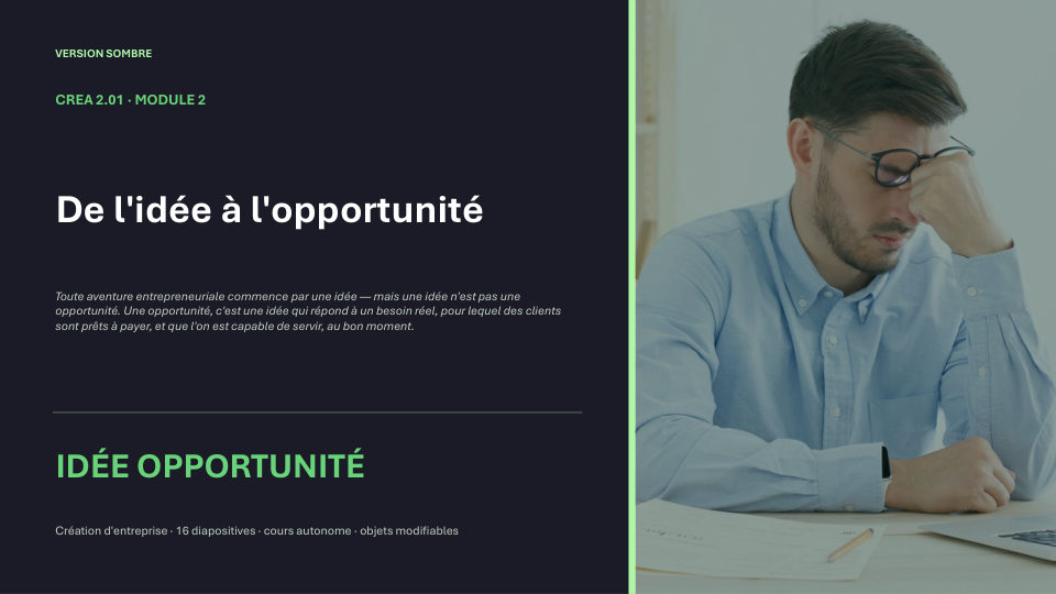 Première diapositive de la fiche CREA 2.01