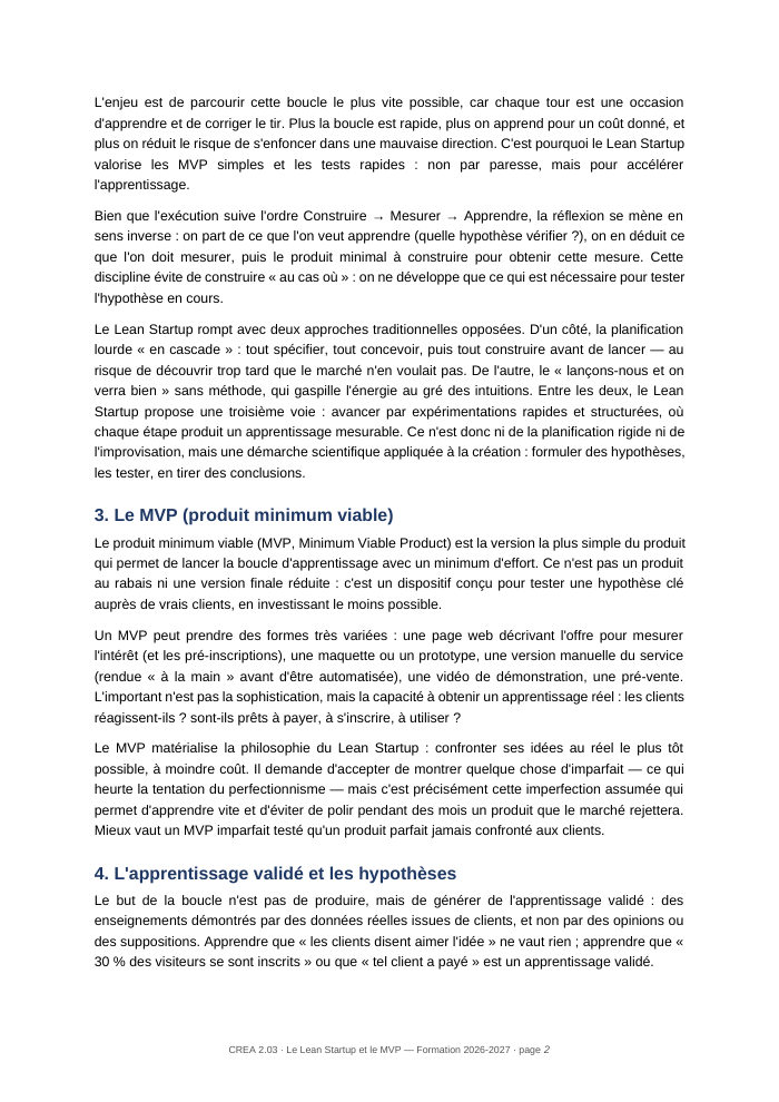 Une page du cours