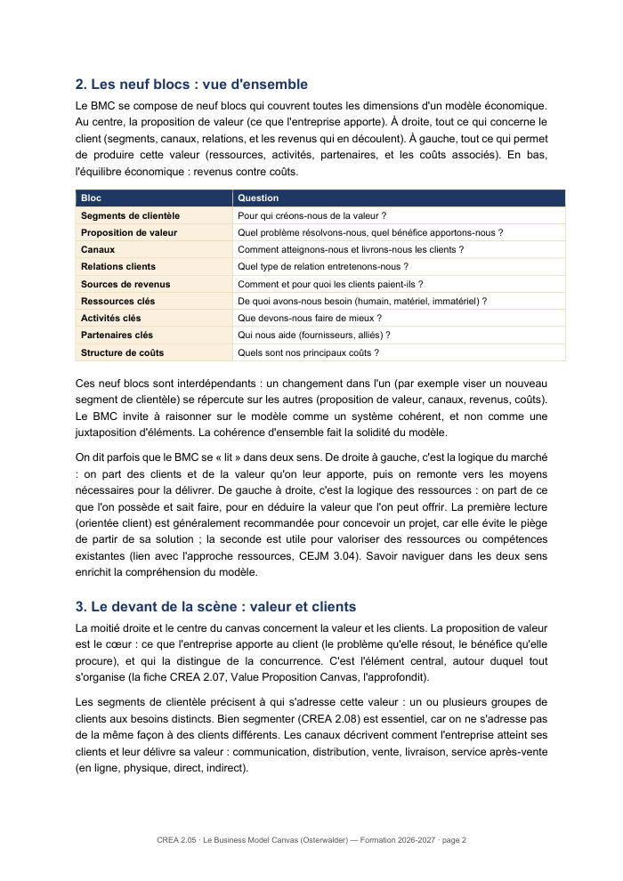 Une page du cours