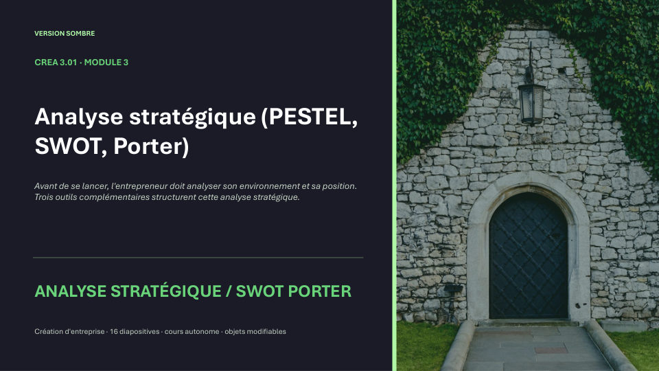 Première diapositive de la fiche CREA 3.01