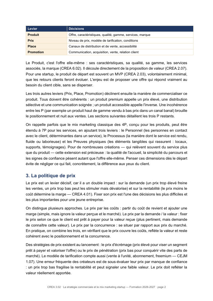 Une page du cours
