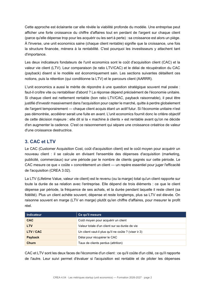 Une page du cours CREA 4.04