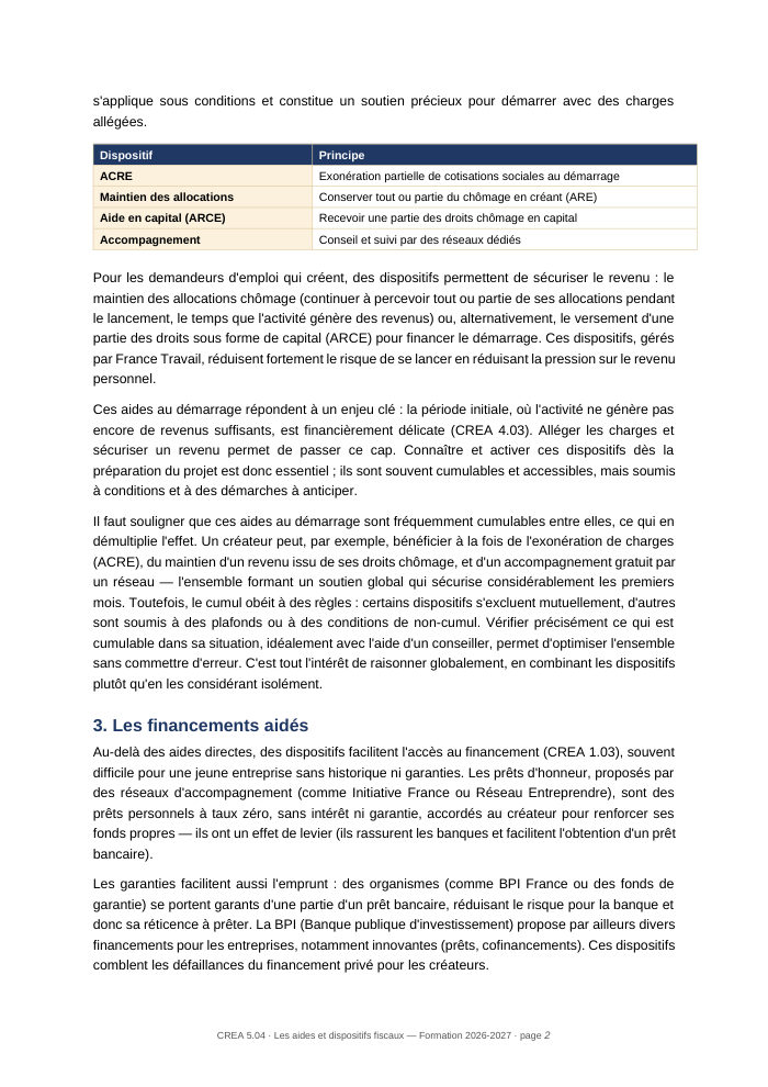 Une page du cours