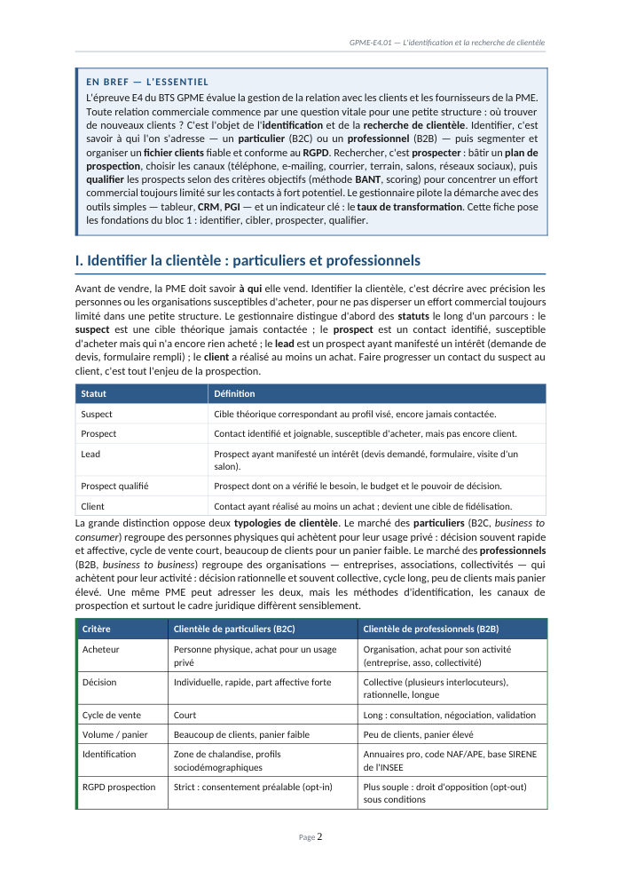 Une page du cours